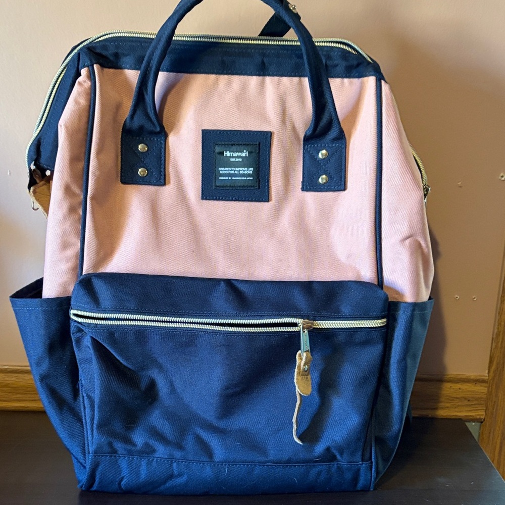 Himawari Pink and Blue Women's Backpack